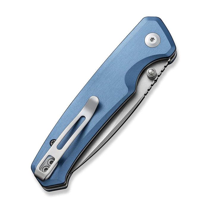 Civivi Altus Button Lock Blue Aluminum Stonewashed Drop Point Nitro-V - Knives.mx