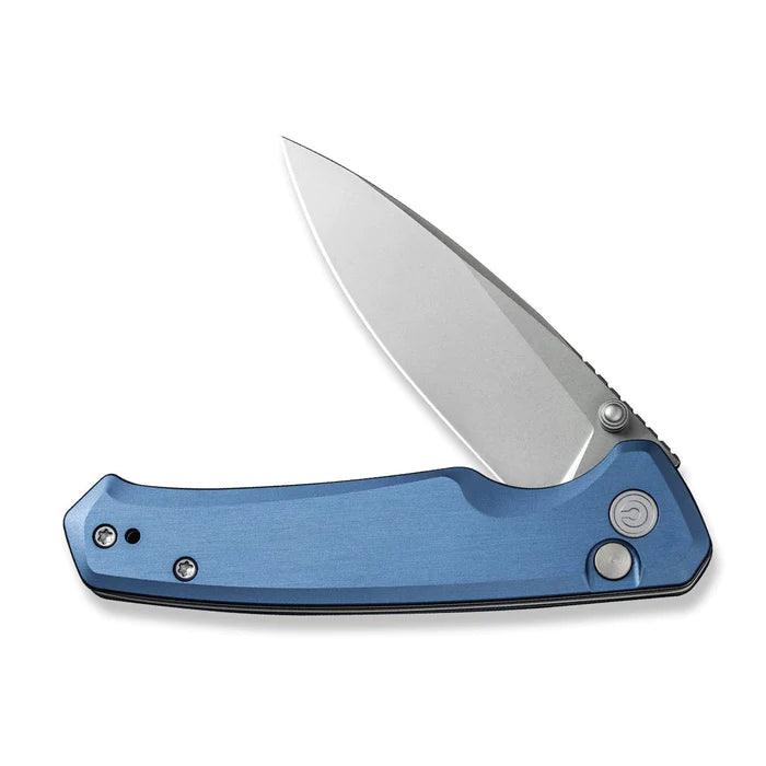 Civivi Altus Button Lock Blue Aluminum Stonewashed Drop Point Nitro-V - Knives.mx