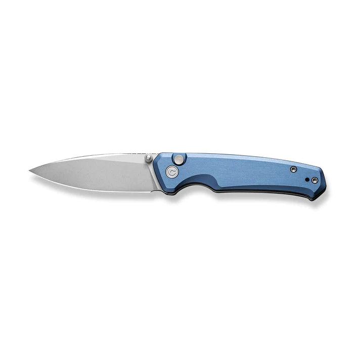 Civivi Altus Button Lock Blue Aluminum Stonewashed Drop Point Nitro-V - Knives.mx