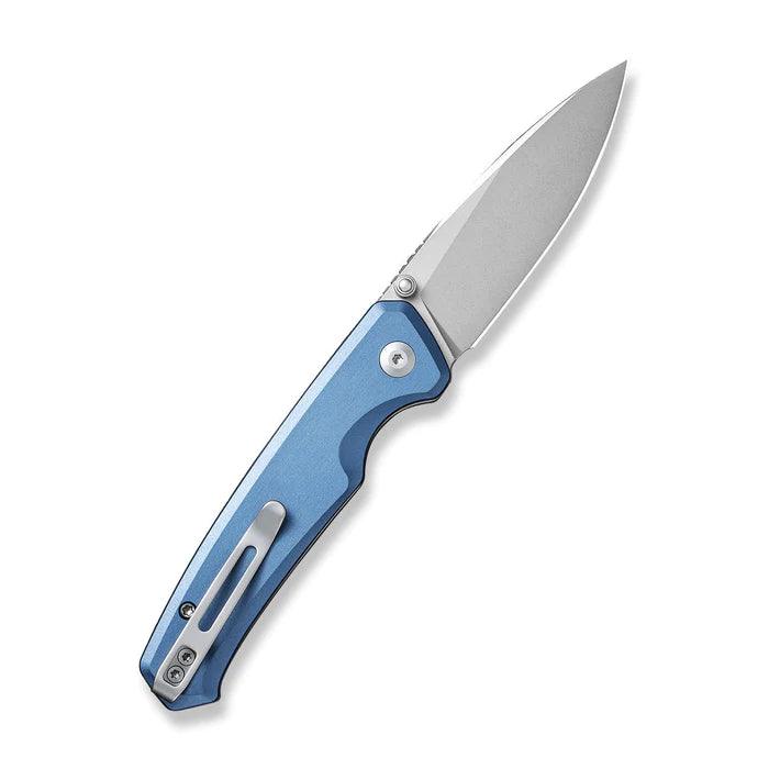 Civivi Altus Button Lock Blue Aluminum Stonewashed Drop Point Nitro-V - Knives.mx