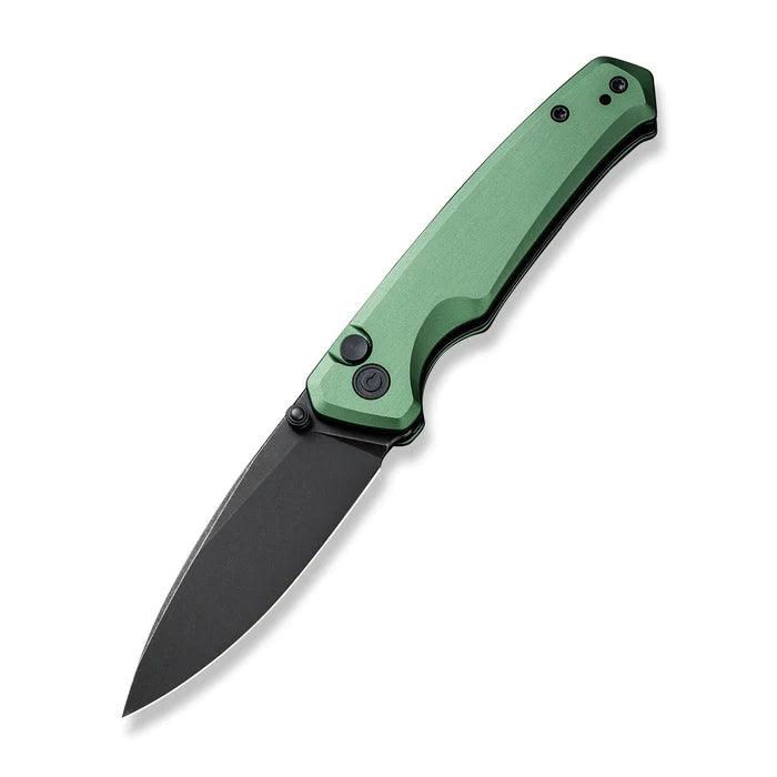 Civivi Altus Button Lock Green Aluminum Black Stonewashed Drop Point Nitro-V - Knives.mx