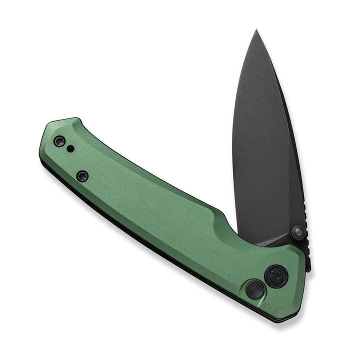 Civivi Altus Button Lock Green Aluminum Black Stonewashed Drop Point Nitro-V - Knives.mx