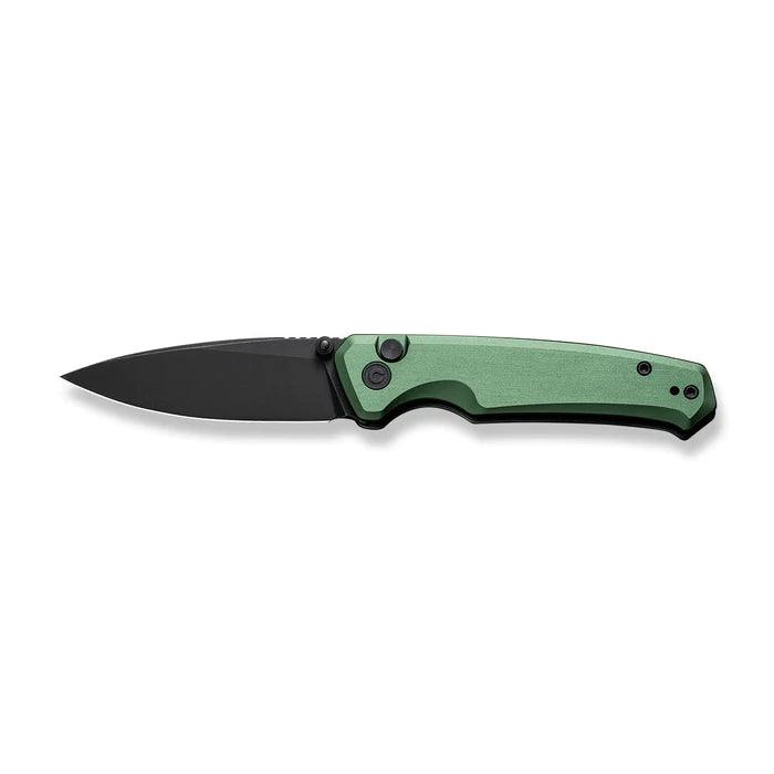 Civivi Altus Button Lock Green Aluminum Black Stonewashed Drop Point Nitro-V - Knives.mx