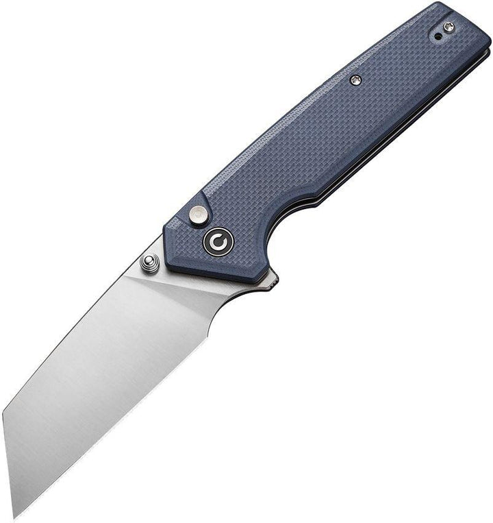 Civivi Amirite Button Lock Blue Gray Coarse G10 Satin Reverse Tanto Nitro-V - Knives.mx