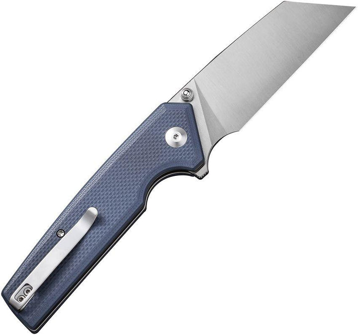 Civivi Amirite Button Lock Blue Gray Coarse G10 Satin Reverse Tanto Nitro-V - Knives.mx