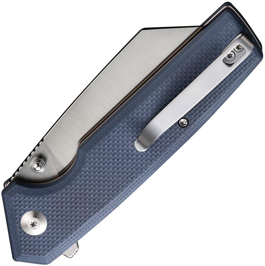 Civivi Amirite Button Lock Blue Gray Coarse G10 Satin Reverse Tanto Nitro-V - Knives.mx