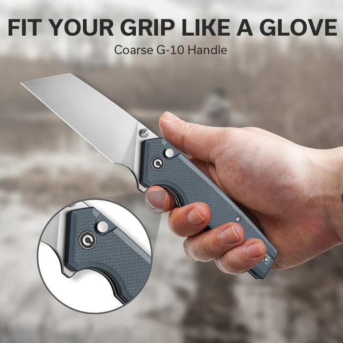 Civivi Amirite Button Lock Blue Gray Coarse G10 Satin Reverse Tanto Nitro-V - Knives.mx