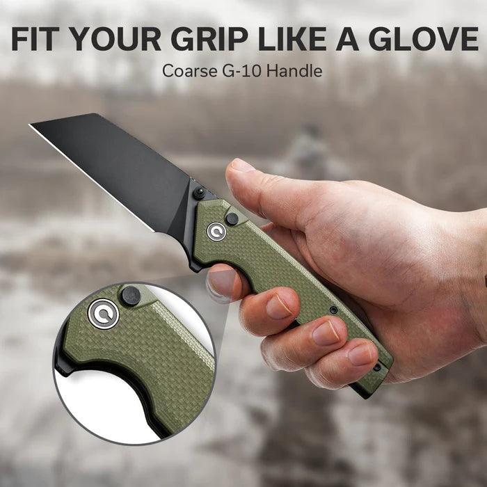 Civivi Amirite Button Lock Od Green Coarse G10 Black Reverse Tanto Nitro-V - Knives.mx