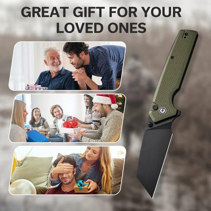 Civivi Amirite Button Lock Od Green Coarse G10 Black Reverse Tanto Nitro-V - Knives.mx