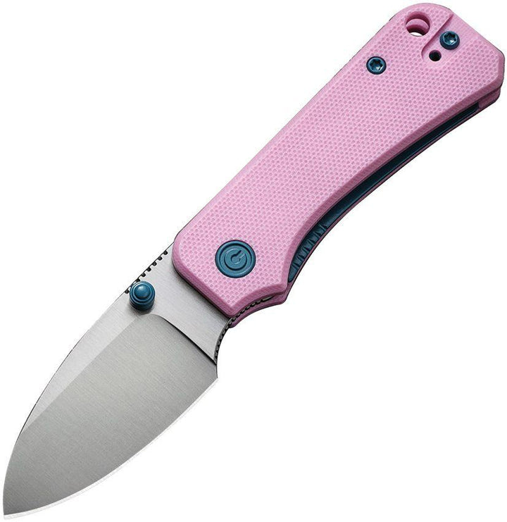 Civivi Baby Banter Liner Lock Powder Pink G10 Satin Drop Point Nitro-V - Knives.mx