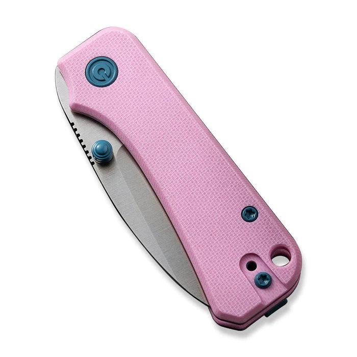 Civivi Baby Banter Liner Lock Powder Pink G10 Satin Drop Point Nitro-V - Knives.mx