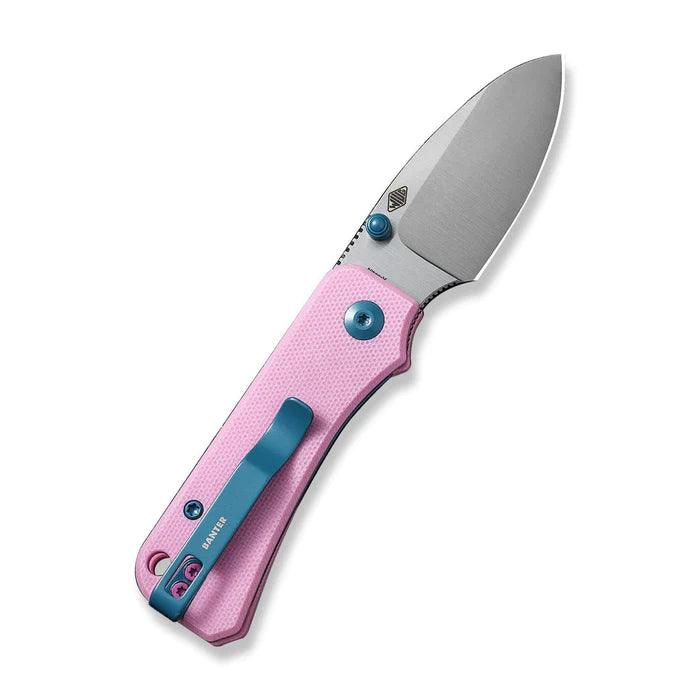 Civivi Baby Banter Liner Lock Powder Pink G10 Satin Drop Point Nitro-V - Knives.mx