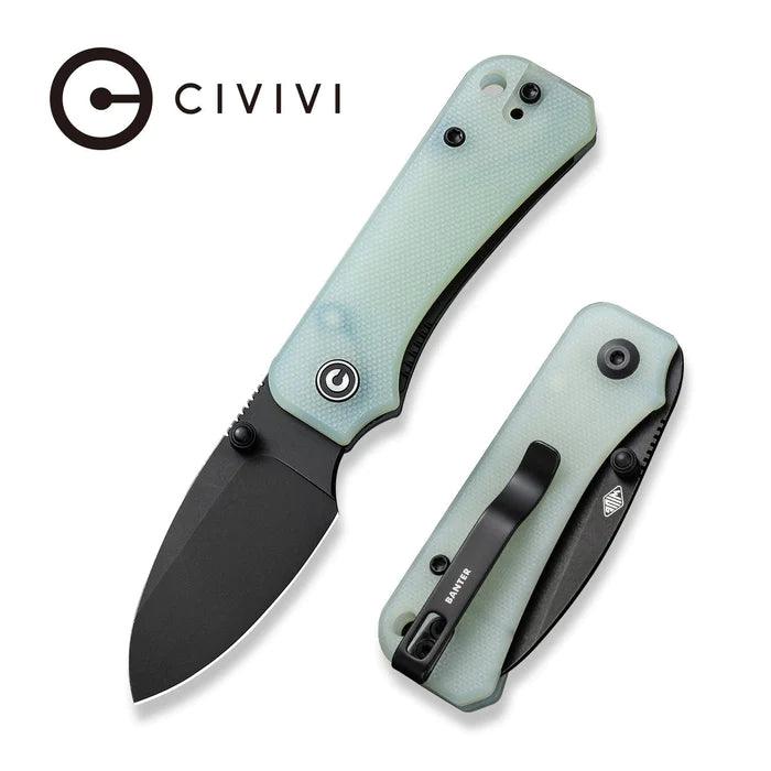 Civivi Baby Banter Linerlock Jade G10 Black Stonewashed Drop Point Nitro-V - Knives.mx