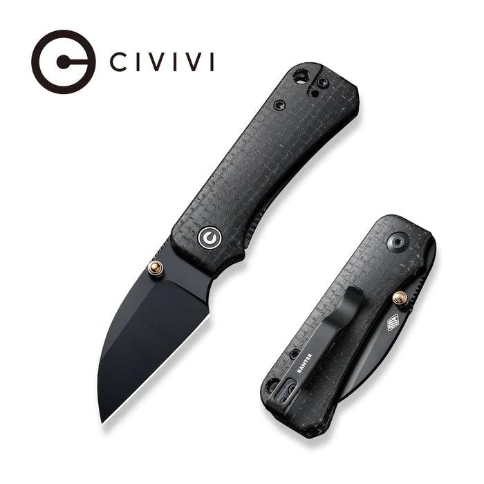 Civivi Baby Banter Nested Liner Lock Blackout Burlap Micarta Wharncliffe Nitro-V - Knives.mx