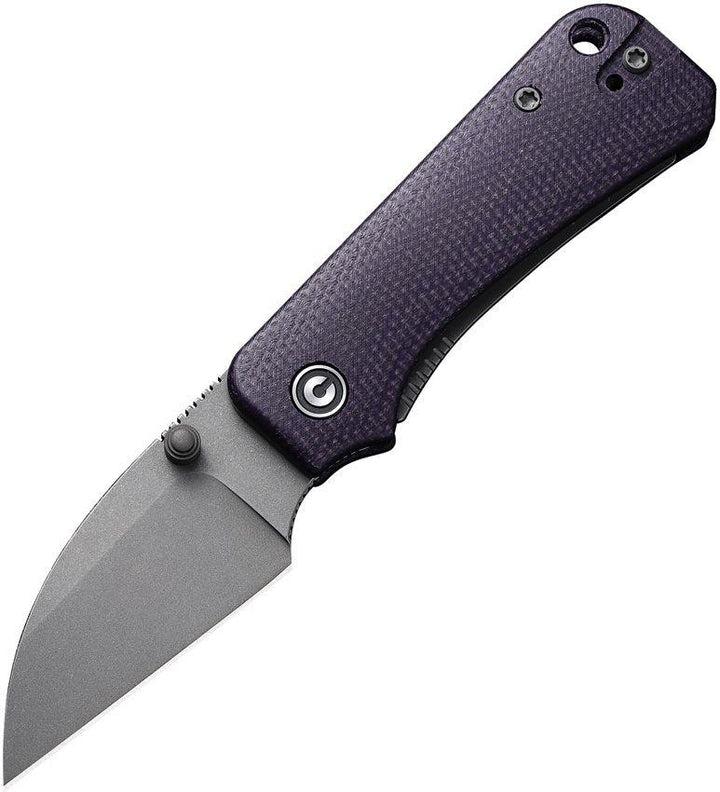 Civivi Baby Banter Nested Liner Lock Purple Canvas Micarta Wharncliffe Gray Stonewashed Nitro-V - Knives.mx