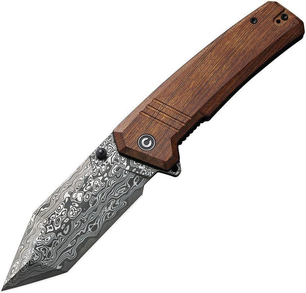 Civivi Bhaltair Liner Lock Guibourtia Wood Tanto Damascus - Knives.mx