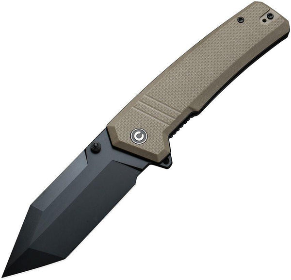 Civivi Bhaltair Liner Lock Tan Coarse G10 Black Tanto 14C28N - Knives.mx