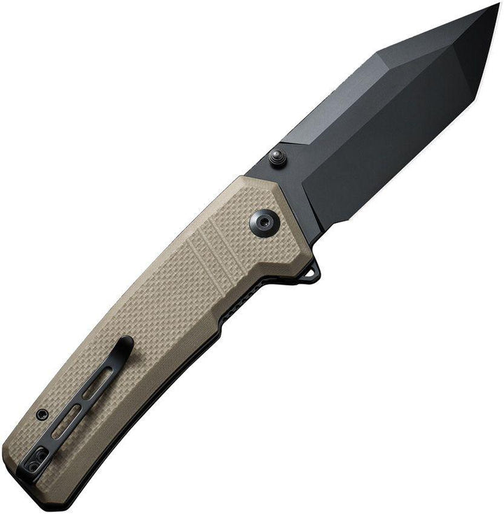 Civivi Bhaltair Liner Lock Tan Coarse G10 Black Tanto 14C28N - Knives.mx