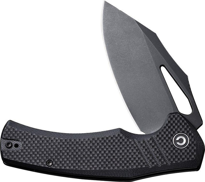 Civivi BullTusk Liner Lock Blackout Coarse G10 Stonewashed Clip Point 14C28N - Knives.mx