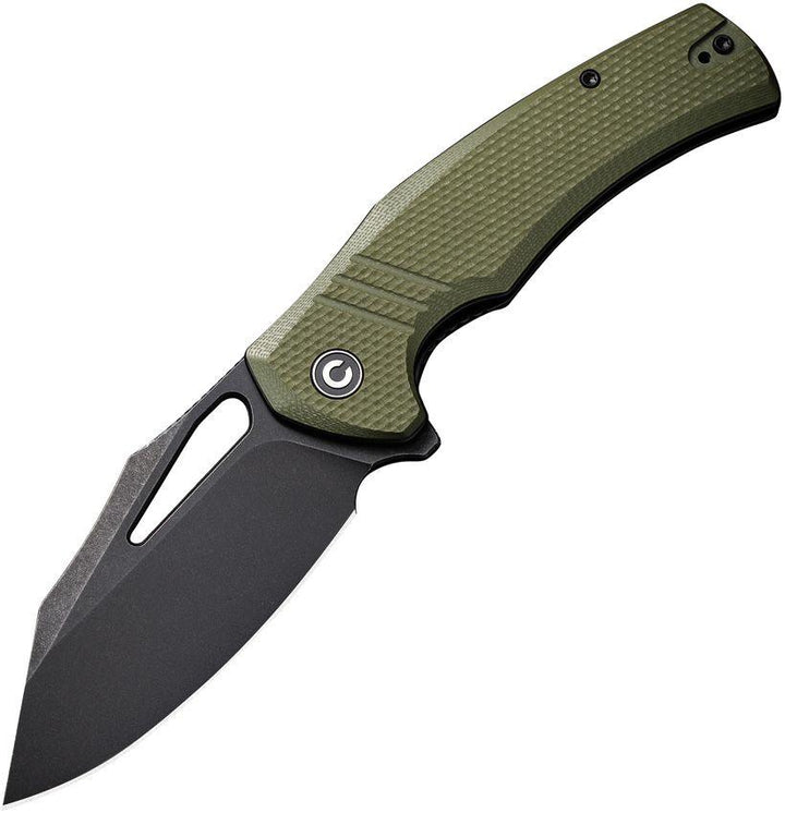 Civivi BullTusk Liner Lock OD Green Coarse G10 Satin Clip Point 14C28N - Knives.mx