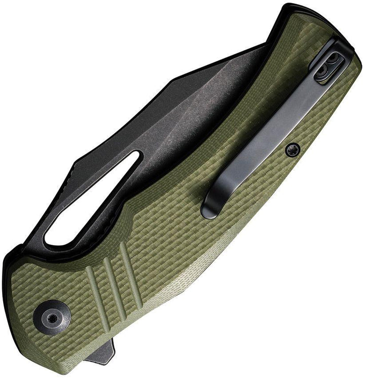 Civivi BullTusk Liner Lock OD Green Coarse G10 Satin Clip Point 14C28N - Knives.mx