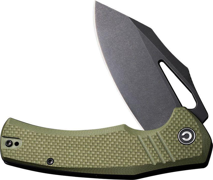 Civivi BullTusk Liner Lock OD Green Coarse G10 Satin Clip Point 14C28N - Knives.mx