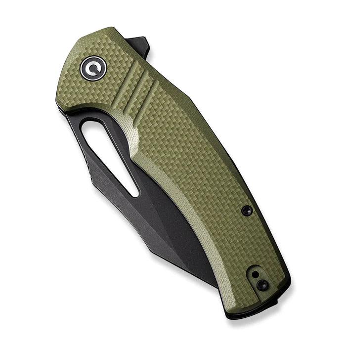 Civivi BullTusk Liner Lock OD Green Coarse G10 Satin Clip Point 14C28N - Knives.mx