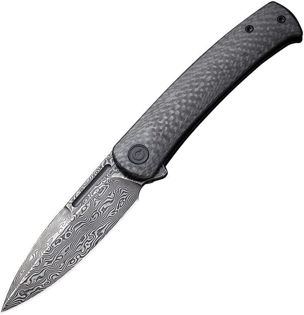 Civivi Caetus Black Twill Carbon Fiber Spear Point Damascus - Knives.mx