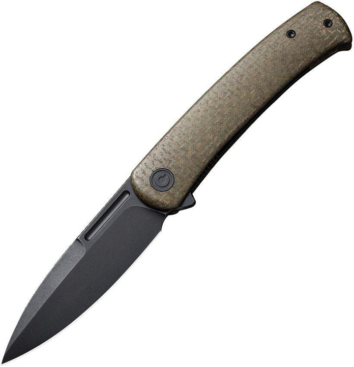 Civivi Caetus Green Burlap Micarta Black Stonewashed Spear Point 14C28N - Knives.mx