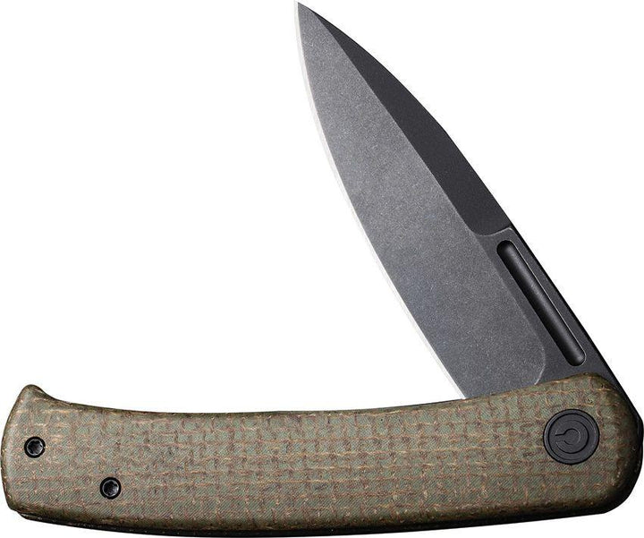 Civivi Caetus Green Burlap Micarta Black Stonewashed Spear Point 14C28N - Knives.mx