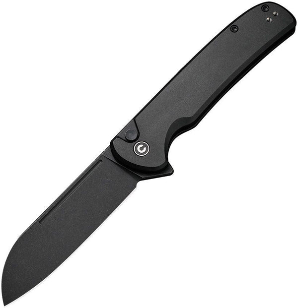 Civivi Chevalier Button Lock Blackout Aluminum Stonewashed Sheepsfoot 14C28N - Knives.mx