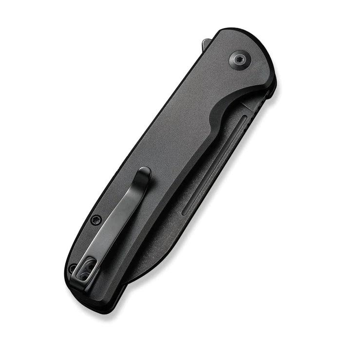 Civivi Chevalier Button Lock Blackout Aluminum Stonewashed Sheepsfoot 14C28N - Knives.mx