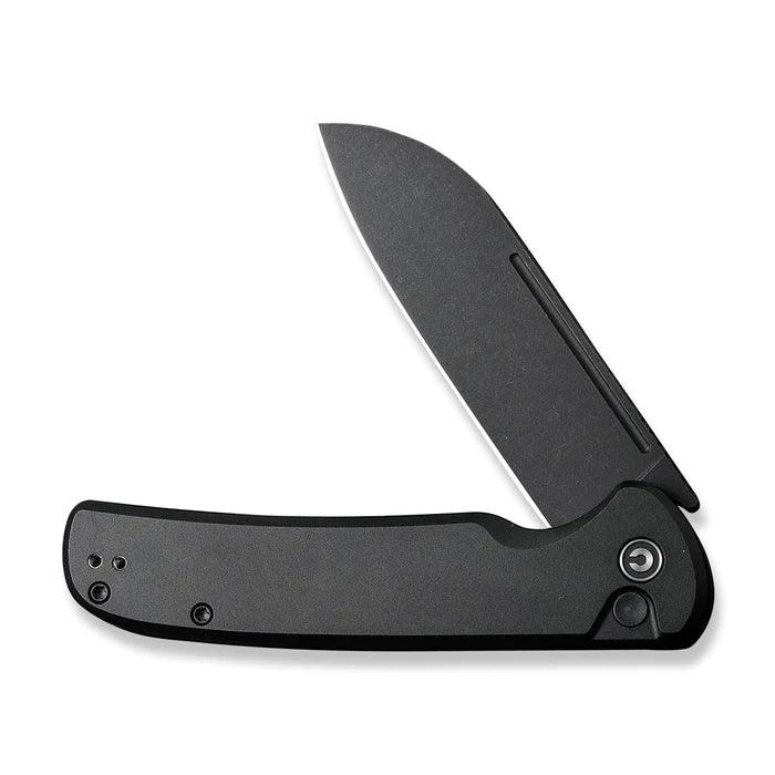 Civivi Chevalier Button Lock Blackout Aluminum Stonewashed Sheepsfoot 14C28N - Knives.mx