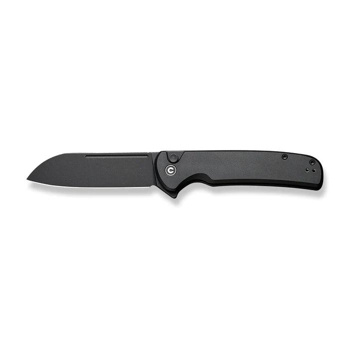 Civivi Chevalier Button Lock Blackout Aluminum Stonewashed Sheepsfoot 14C28N - Knives.mx