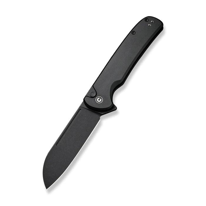 Civivi Chevalier Button Lock Blackout Aluminum Stonewashed Sheepsfoot 14C28N - Knives.mx