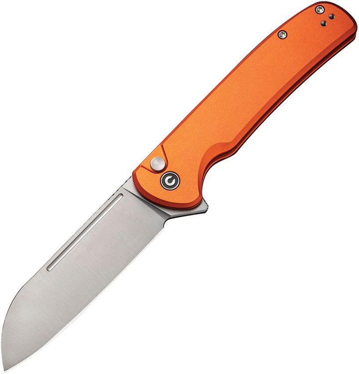 Civivi Chevalier Button Lock Orange Aluminum Satin Sheepsfoot 14C28N - Knives.mx