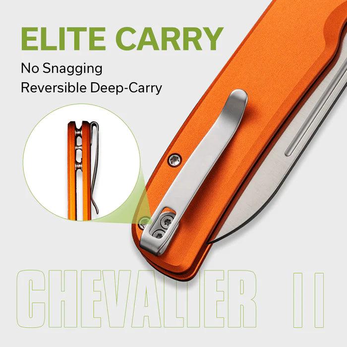 Civivi Chevalier Button Lock Orange Aluminum Satin Sheepsfoot 14C28N - Knives.mx