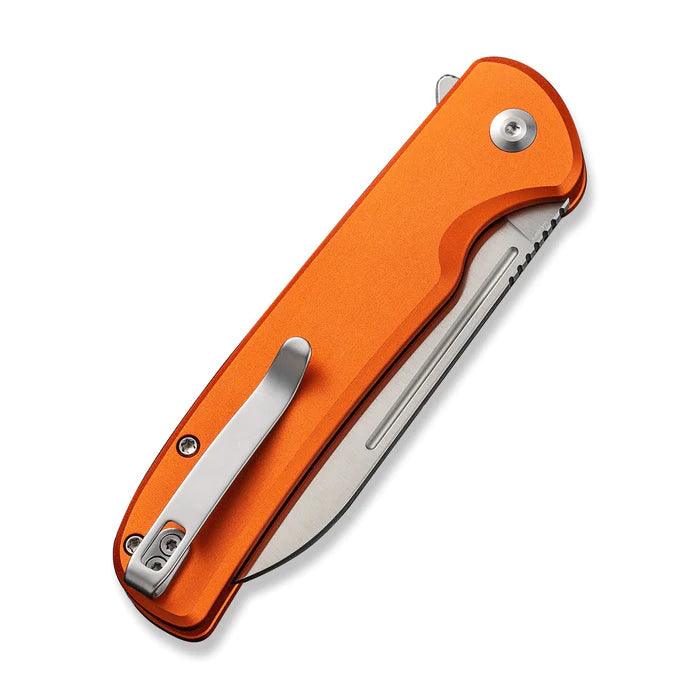 Civivi Chevalier Button Lock Orange Aluminum Satin Sheepsfoot 14C28N - Knives.mx