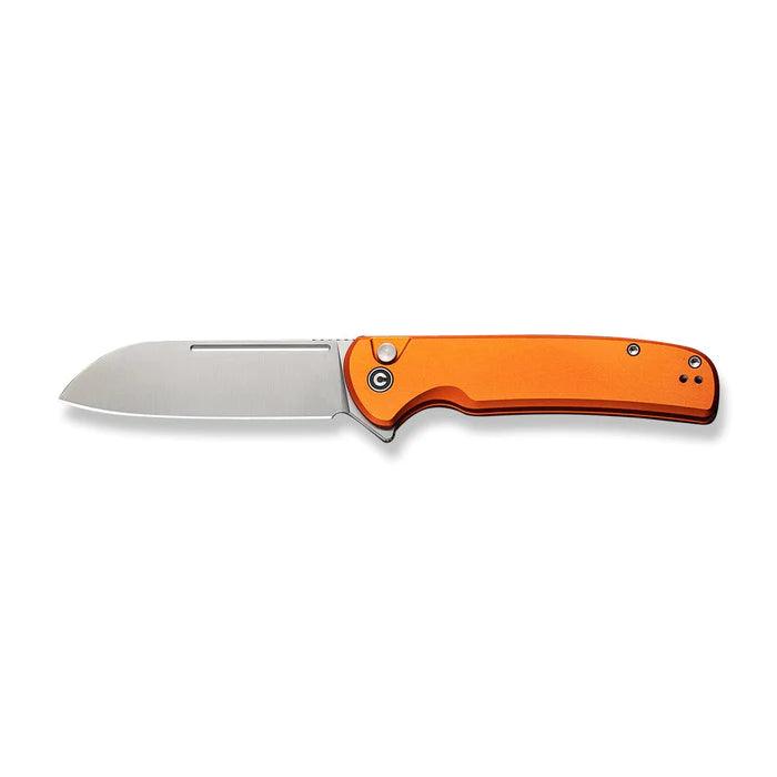 Civivi Chevalier Button Lock Orange Aluminum Satin Sheepsfoot 14C28N - Knives.mx