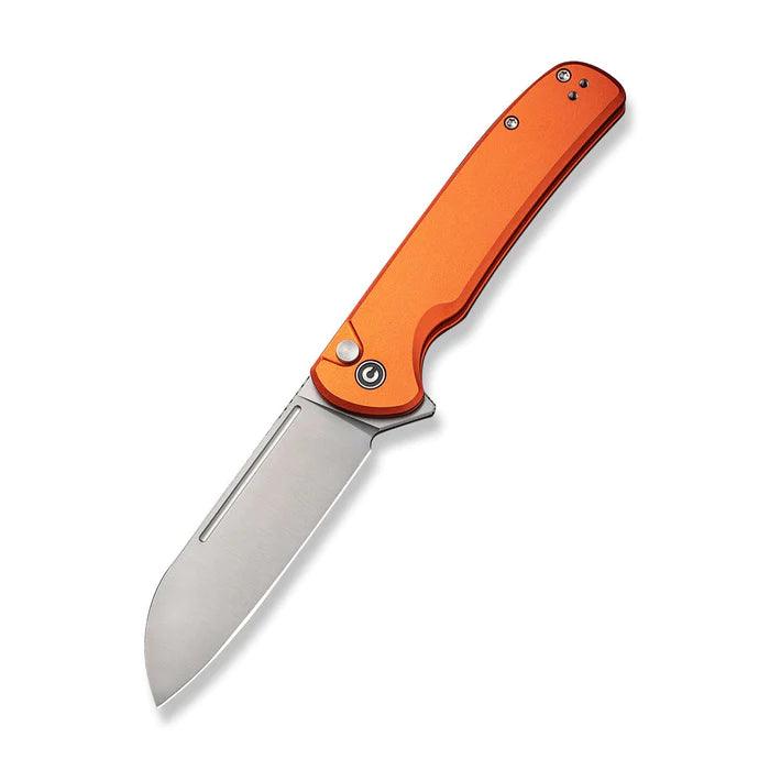 Civivi Chevalier Button Lock Orange Aluminum Satin Sheepsfoot 14C28N - Knives.mx