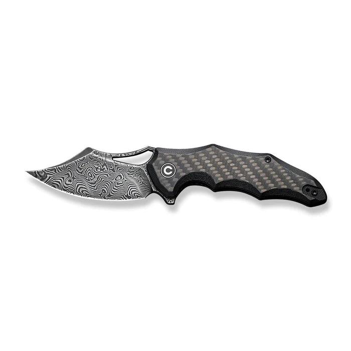 Civivi Chiro Liner Lock Carbon Fiber Overlay On Black G10 Clip Point Damascus - Knives.mx