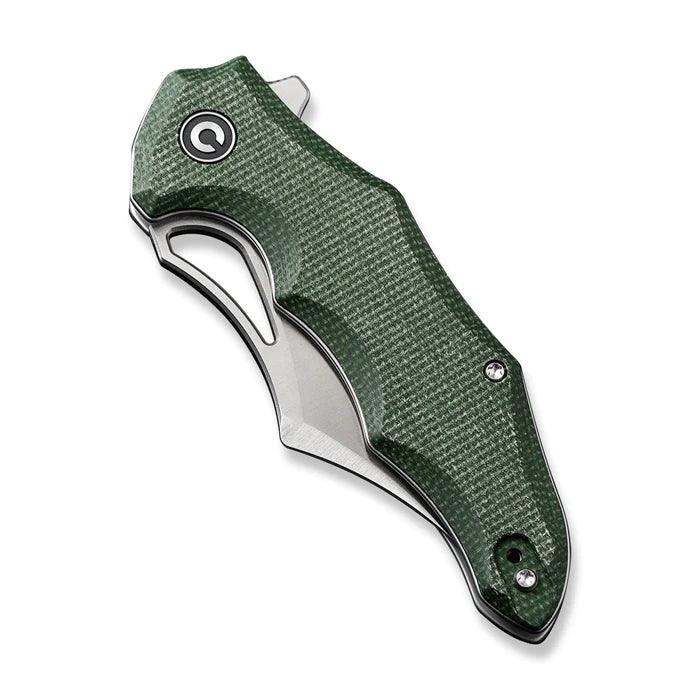 Civivi Chiro Liner Lock Green Canvas Micarta Satin Clip Point 14C28N - Knives.mx