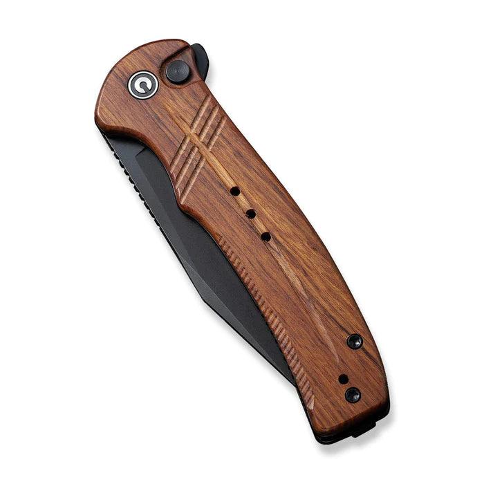 Civivi Cogent Button Lock Guibourtia Wood Black Stonewashed 14C28N - Knives.mx