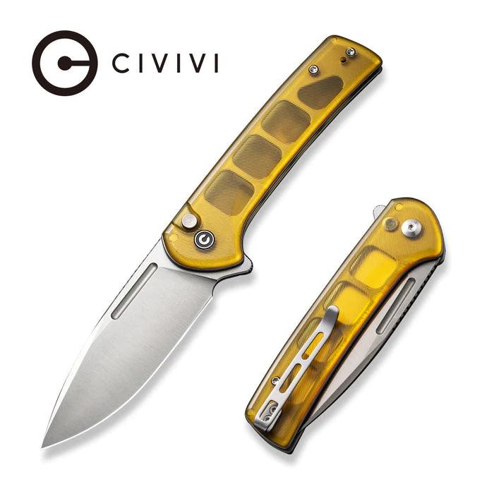 Civivi Conspirator Button Lock Ultem Polished Satin Drop Point Nitro-V - Knives.mx