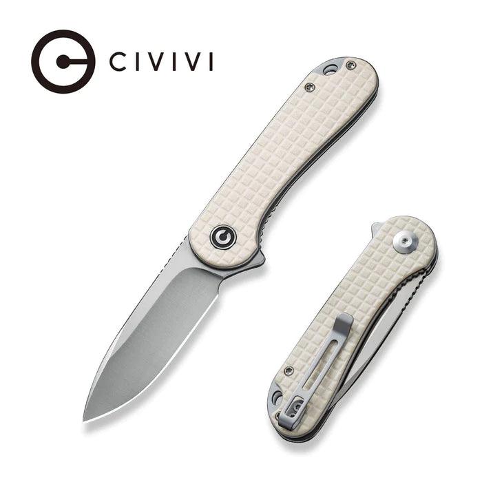 Civivi Elementum Liner Lock Ivory G10 Satin Drop Point D2 - Knives.mx