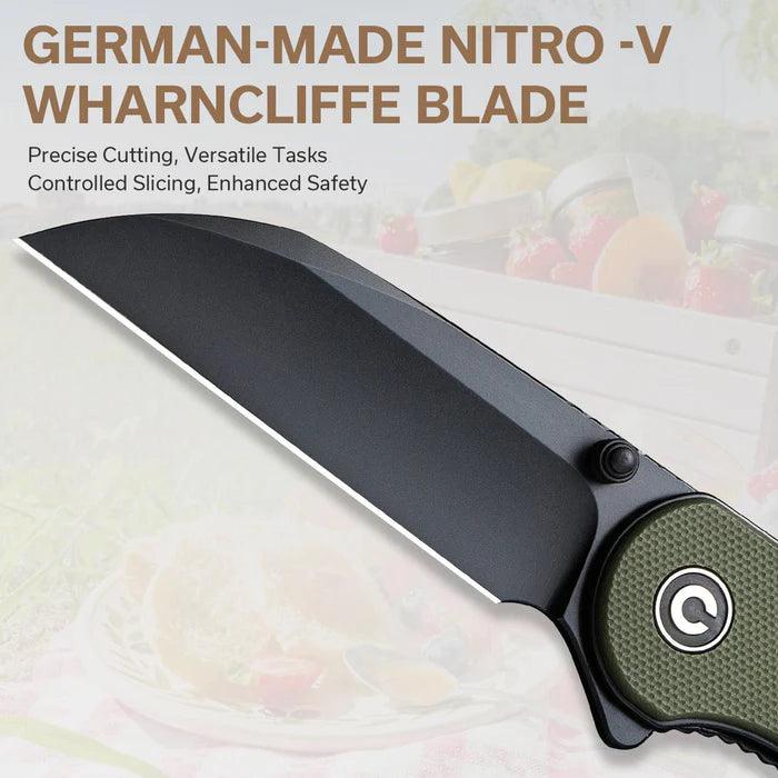 Civivi Elementum Liner Lock OD Green G10 Black Wharncliffe Nitro-V - Knives.mx