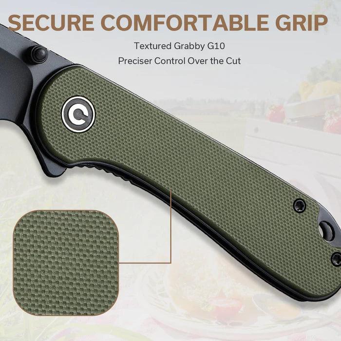 Civivi Elementum Liner Lock OD Green G10 Black Wharncliffe Nitro-V - Knives.mx