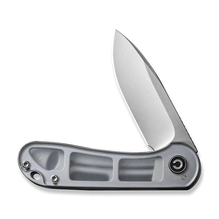 Civivi Elementum Linerlock Lexan Polished Clear Satin Drop Point D2 - Knives.mx