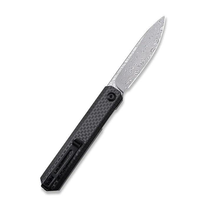Civivi Exarch Liner Lock Twill Carbon Fiber Overlay On Black G10 Damascus - Knives.mx