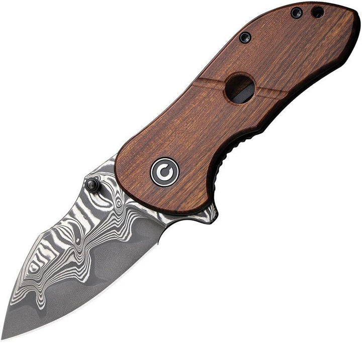 Civivi Gordo Liner Lock Guibourtia Wood Drop Point Damascus - Knives.mx